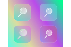 Set of vector magnifying glass shortcuts icons Product Image 1