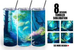 Lush Forest Background Tumbler Sublimation Wrap Product Image 1