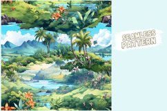 Lush Tropical Paradise - Seamless Digital Nature Pattern