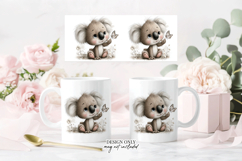 Monochrome Koala Mug Sublimation PNG Full Wrap Product Image 2