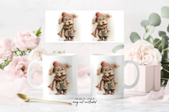 Cute Winter Dog Mug Sublimation PNG Full Wrap Product Image 2