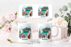Athens Mug Sublimation PNG Acropolis Full Wrap Product Image 2