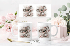 Watercolor Koala Mug Sublimation PNG Full Wrap Template Product Image 2