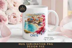 Crete Mug Sublimation PNG Greek Island Full Wrap Product Image 1