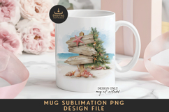 Beach Christmas Mug Wrap Sublimation PNG Full Template Product Image 1