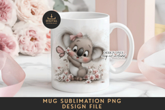 Watercolor Koala Mug Sublimation PNG Full Wrap Template Product Image 1