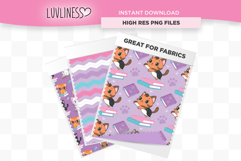 Bookish Cat Seamless Pattern Bundle and Bonus Book Cat PNGs Product Image 2