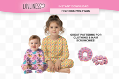 Girl Dinosaur Seamless Pattern Bundle | Pastel Dino Digital Product Image 3
