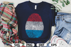 Luxembourg SVG, Luxembourg Flag Fingerprint, SVG PNG DXF EPS Product Image 1