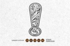 Luxurious accent ornamental exclamation mark illustration Product Image 1