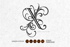 Luxurious blooms beauty X lettering monogram silhouette logo Product Image 1