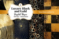 Luxury Black and gold Digital Papers Product Image 2