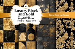 Luxury Black and gold Digital Papers Product Image 2
