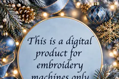 Blue Bow Snowflake Christmas Ornament Embroidery Design Product Image 7