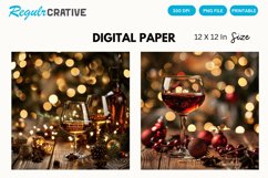 Luxury Christmas Alcohol Seamless Digital Paper Product Image 1