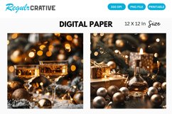 Luxury Christmas Alcohol Seamless Digital Paper Product Image 1