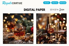 Luxury Christmas Alcohol Seamless Digital Paper Product Image 1