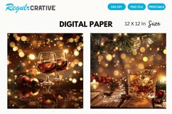 Luxury Christmas Alcohol Seamless Digital Paper Product Image 1