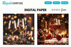 Luxury Christmas Alcohol Seamless Digital Paper Product Image 1