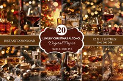 Luxury Christmas Alcohol Seamless Digital Paper Bundle Product Image 1