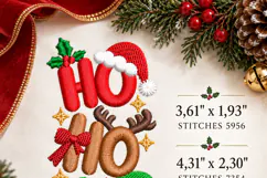 Ho Ho Ho Xmas Machine Embroidery Design Product Image 5