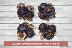 Luxury Floral Stickers | Vintage Flowers Printable PNG Product Image 1