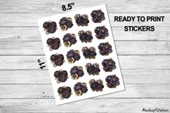 Luxury Floral Stickers | Vintage Flowers Printable PNG Product Image 2