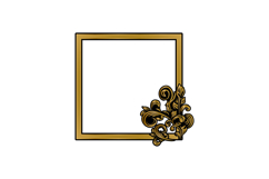 Luxury golden frame floral ornament decorative clipart Product Image 1