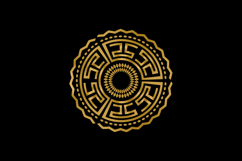 Luxury golden round retro ornament decorative abstract art Product Image 2