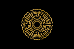 Luxury golden round retro ornament decorative abstract art Product Image 1
