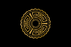 Luxury golden round retro ornament decorative abstract art Product Image 1
