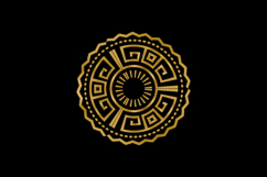Luxury golden round retro ornament decorative abstract art Product Image 2