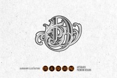 Luxury legacy vintage D monogram logo lettering outline Product Image 1