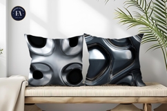 Metallic Chrome Mirror Texture Silver Shine Digital Paper Product Image 2