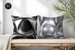 Polished Chrome Silver Mirror Shine Seamless Digital Paper Product Image 2