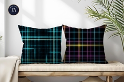 Cyberpunk Neon Grid Glowing Line Texture Digital Paper Product Image 2