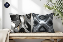 Metallic Chrome Mirror Texture Silver Shine Digital Paper Product Image 2