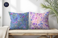 Watercolor Wildflower Meadow Pastel Flowers Digital Paper Product Image 2