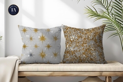 Silver Gold Glitter Festive Seamless Digital Paper Product Image 2