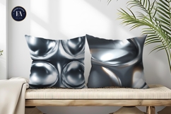 Polished Chrome Silver Mirror Shine Seamless Digital Paper Product Image 2