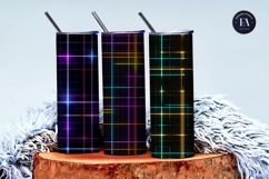 Glowing Neon Cyberpunk Grid Texture Seamless Digital Paper Product Image 3