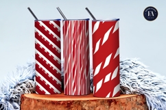 Red White Candy Cane Stripe Seamless Digital Paper Product Image 3