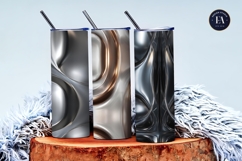 Chrome Silver Mirror Texture Polished Metallic Digital Paper Product Image 3