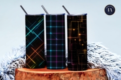 Glowing Neon Cyberpunk Grid Texture Seamless Digital Paper Product Image 3