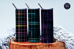 Cyberpunk Neon Grid Glowing Line Texture Digital Paper Product Image 3