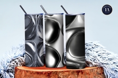 Polished Chrome Silver Mirror Shine Seamless Digital Paper Product Image 3