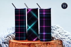 Neon Cyberpunk Grid Texture Glowing Lines Digital Paper Product Image 3