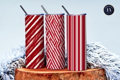 Candy Cane Stripe Red White Peppermint Digital Paper Product Image 3