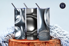 Polished Chrome Silver Mirror Shine Seamless Digital Paper Product Image 3