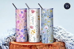 Watercolor Wildflower Meadow Pastel Flowers Digital Paper Product Image 3